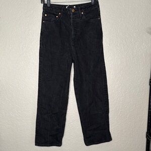 Reiss back wash high rise crop straight leg Jeans